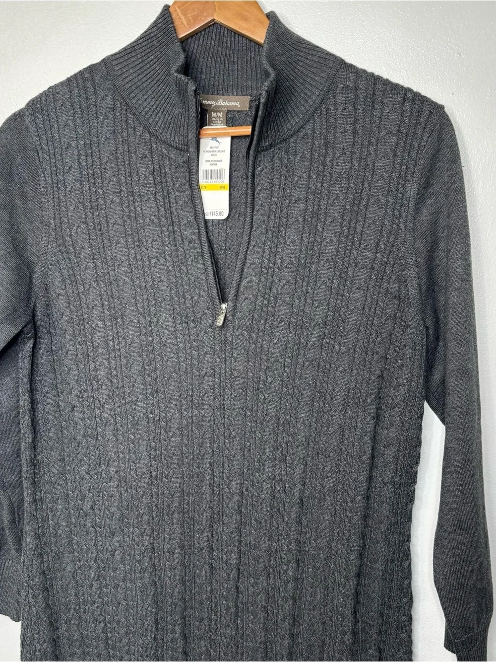 NWT Tommy Bahama Pickford New Cable Knit Half Zip Sweater Dress Sz Medium